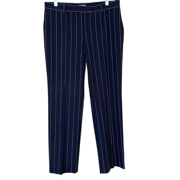 Gianfranco Ferre Vintage Straight-leg Black and White Pinstripe Trousers Size 8 - Picture 1 of 15